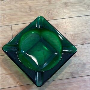 Green Glass Ashtray